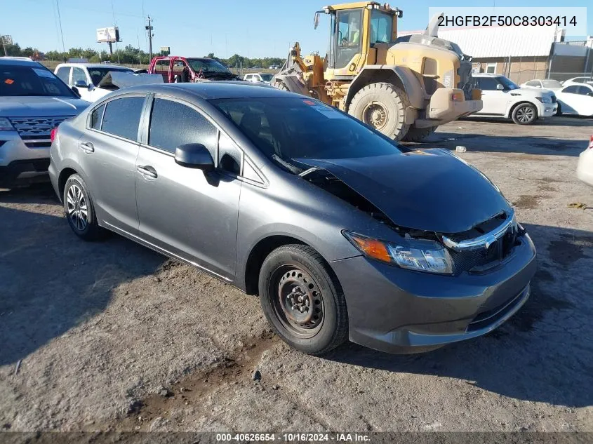 2HGFB2F50C8303414 2012 Honda Civic Sdn Lx