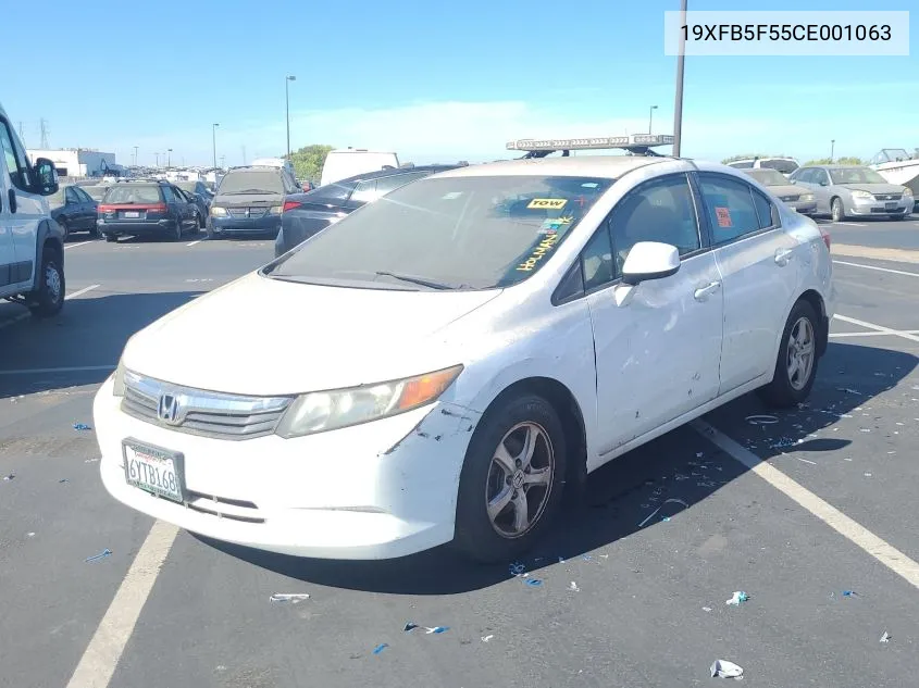 2012 Honda Civic Natural Gas VIN: 19XFB5F55CE001063 Lot: 40628318