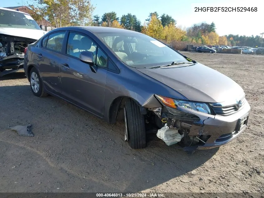 2012 Honda Civic Sdn Lx VIN: 2HGFB2F52CH529468 Lot: 40646013