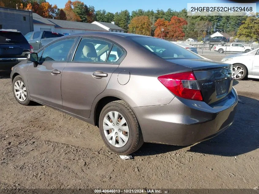 2012 Honda Civic Sdn Lx VIN: 2HGFB2F52CH529468 Lot: 40646013