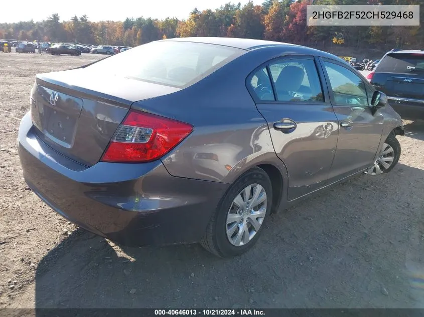 2012 Honda Civic Sdn Lx VIN: 2HGFB2F52CH529468 Lot: 40646013