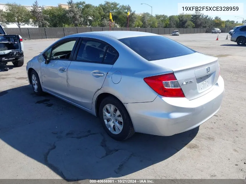 2012 Honda Civic Sdn Lx VIN: 19XFB2F5XCE328959 Lot: 40656981