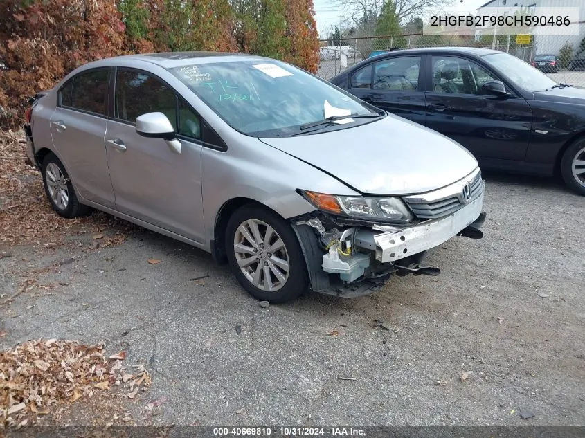 2012 Honda Civic Ex-L VIN: 2HGFB2F98CH590486 Lot: 40669810