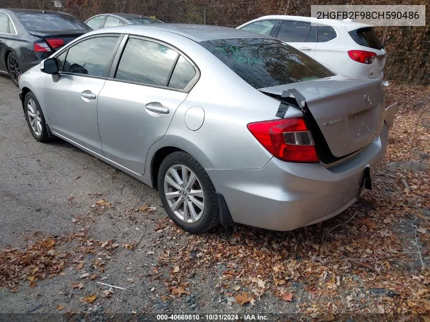 2012 Honda Civic Ex-L VIN: 2HGFB2F98CH590486 Lot: 40669810