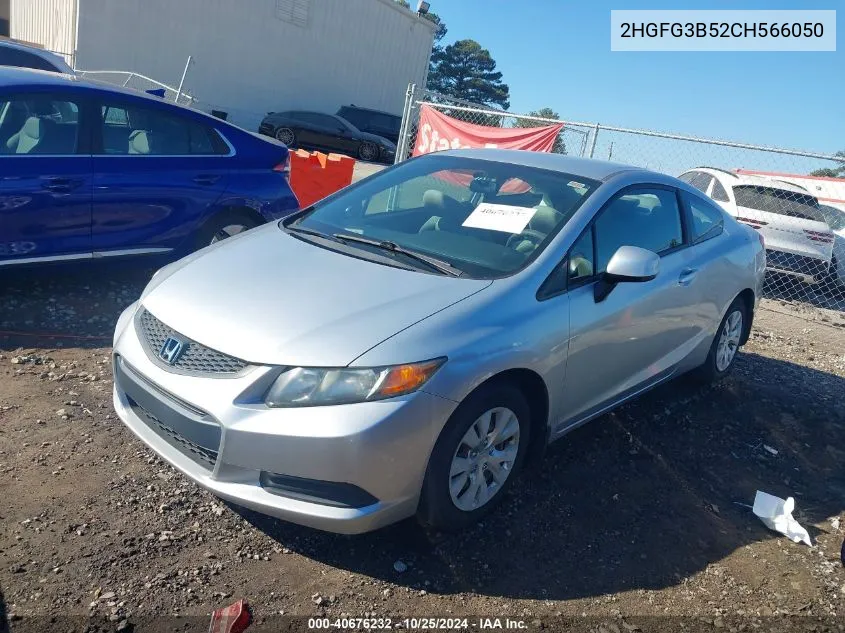 2012 Honda Civic Lx VIN: 2HGFG3B52CH566050 Lot: 40676232