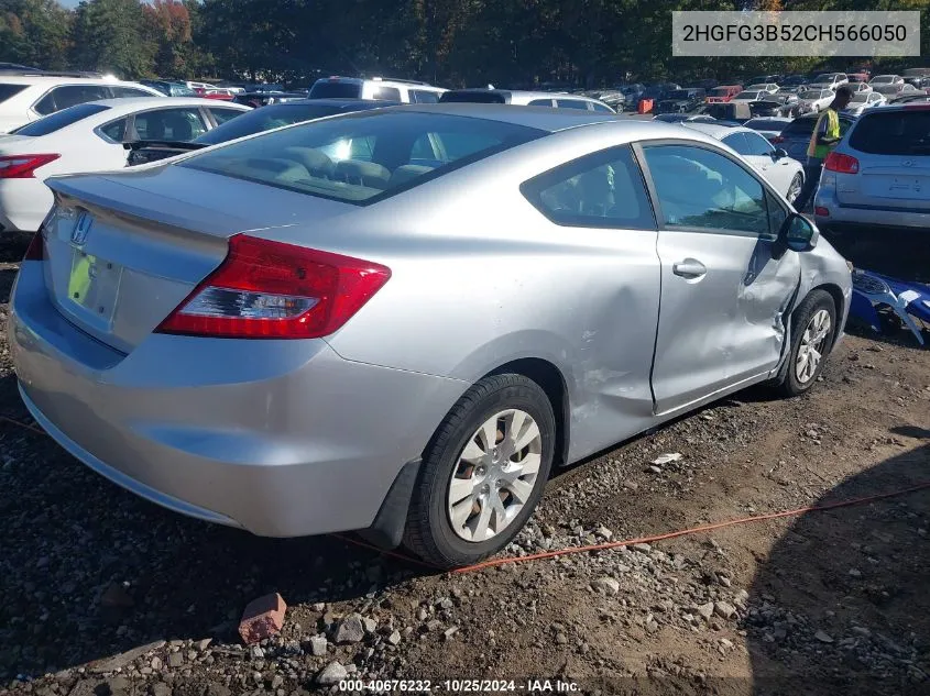 2012 Honda Civic Lx VIN: 2HGFG3B52CH566050 Lot: 40676232