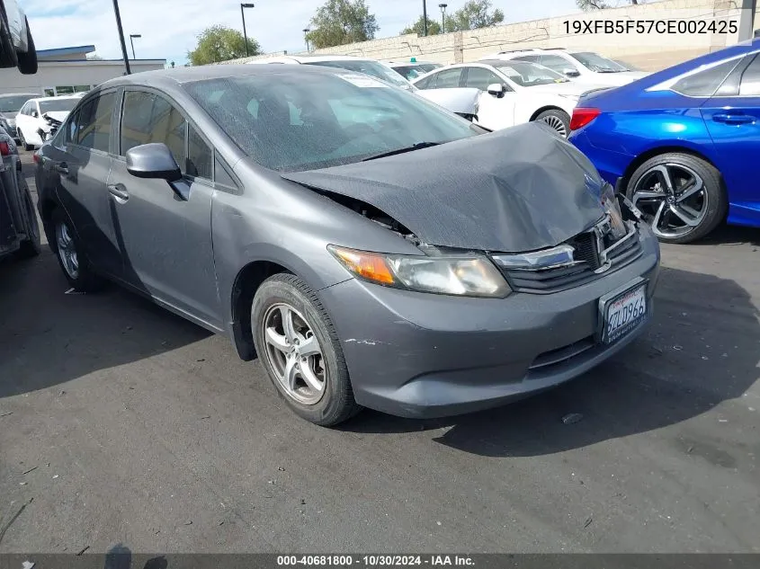 2012 Honda Civic Natural Gas VIN: 19XFB5F57CE002425 Lot: 40681800