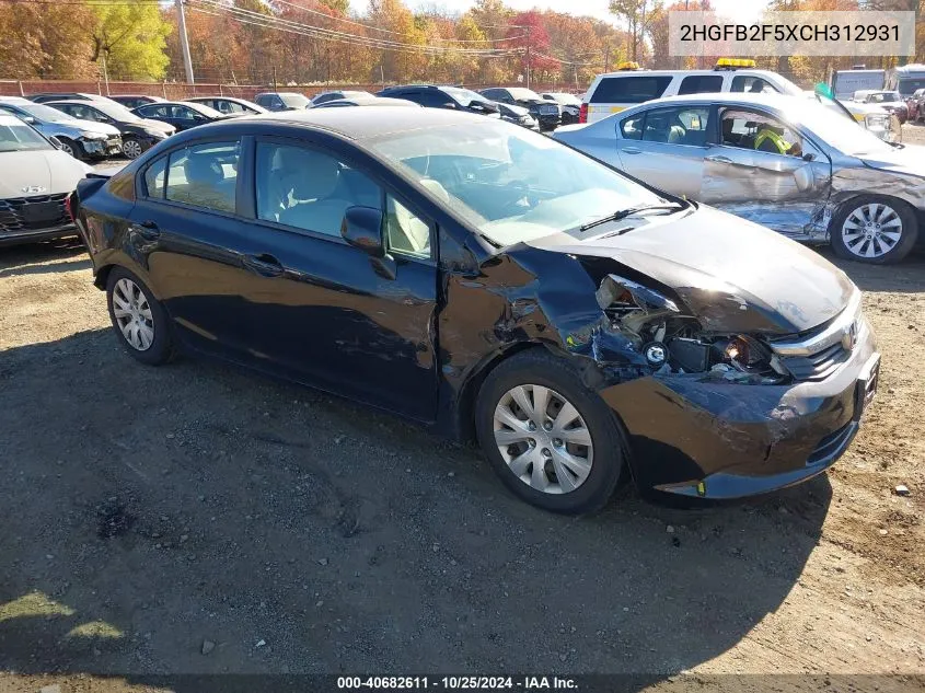 2HGFB2F5XCH312931 2012 Honda Civic Sdn Lx