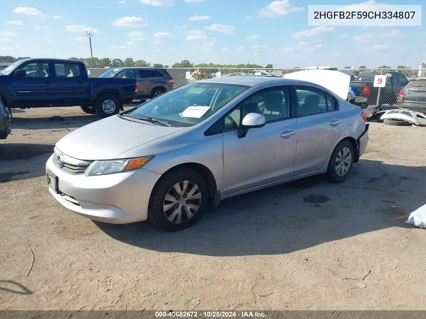 2HGFB2F59CH334807 2012 Honda Civic Sdn Lx