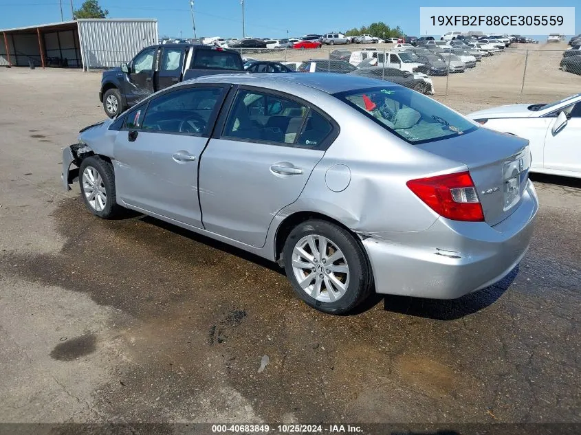 2012 Honda Civic Ex VIN: 19XFB2F88CE305559 Lot: 40683849