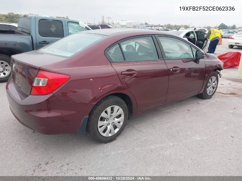 2012 Honda Civic Sdn Lx VIN: 19XFB2F52CE062336 Lot: 40686432