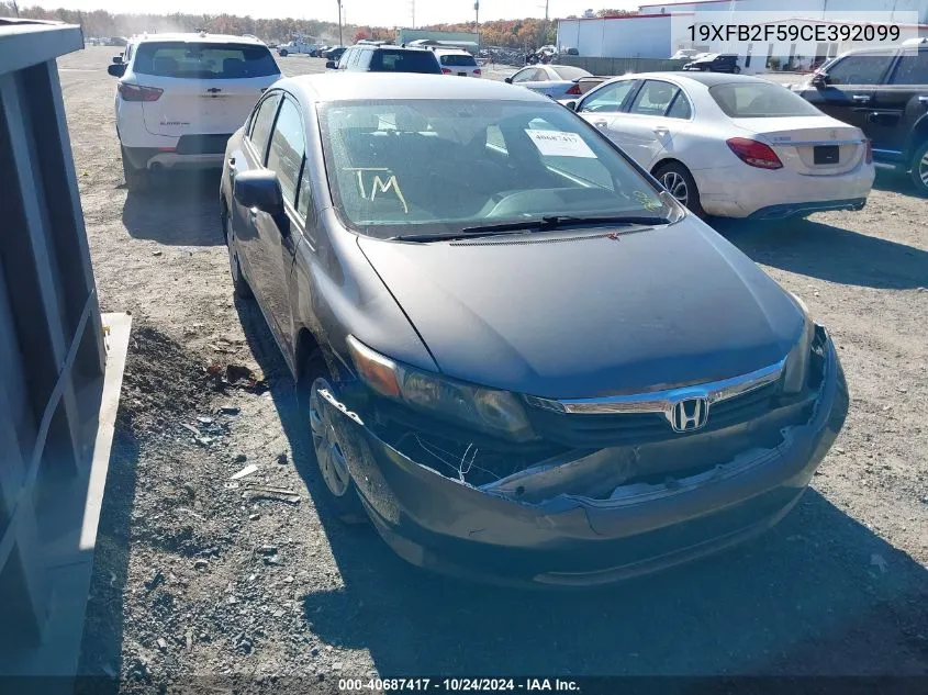 2012 Honda Civic Sdn Lx VIN: 19XFB2F59CE392099 Lot: 40687417