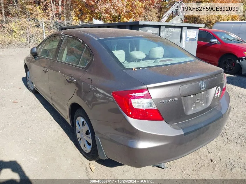 2012 Honda Civic Sdn Lx VIN: 19XFB2F59CE392099 Lot: 40687417