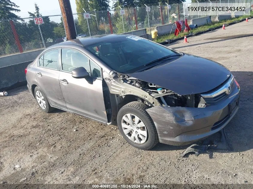 19XFB2F57CE343452 2012 Honda Civic Sdn Lx