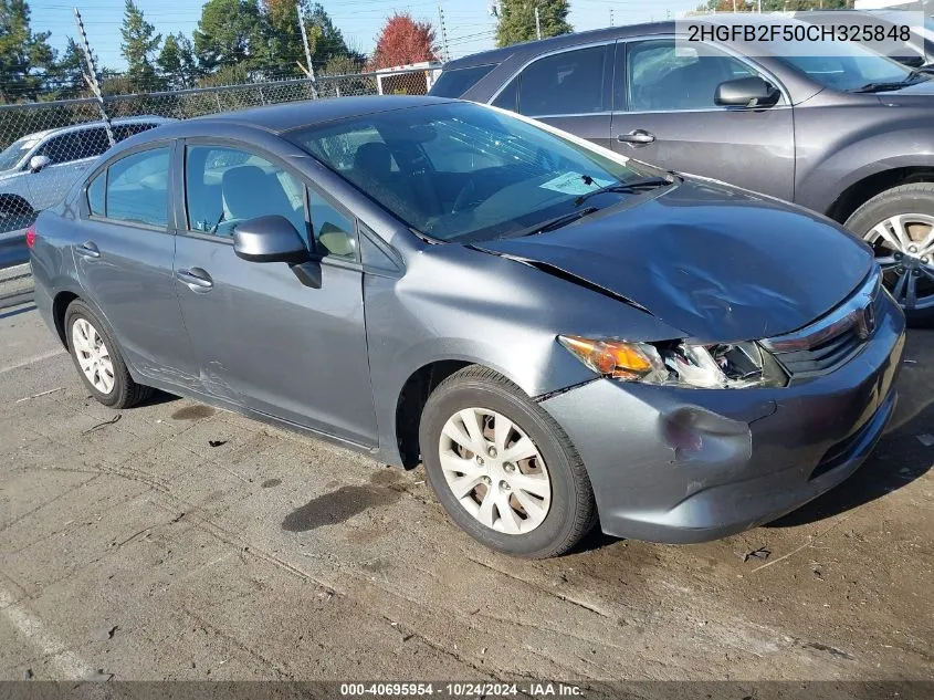 2HGFB2F50CH325848 2012 Honda Civic Sdn Lx