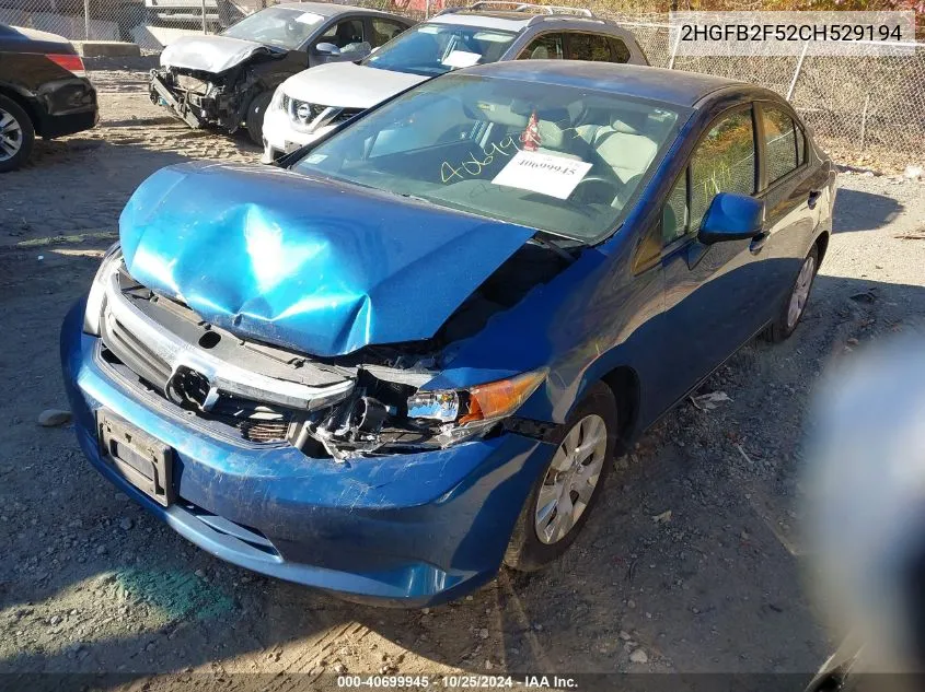 2HGFB2F52CH529194 2012 Honda Civic Sdn Lx