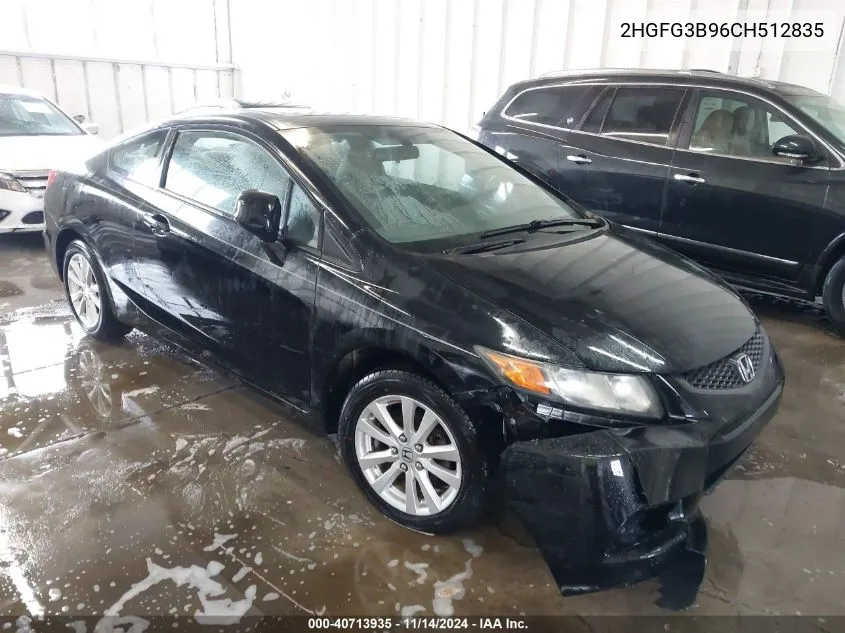 2012 Honda Civic Ex-L VIN: 2HGFG3B96CH512835 Lot: 40713935