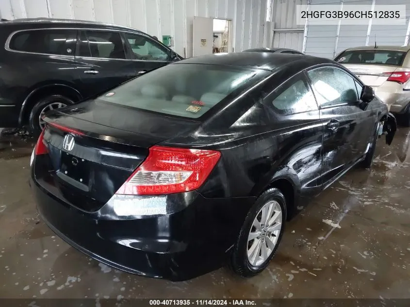 2012 Honda Civic Ex-L VIN: 2HGFG3B96CH512835 Lot: 40713935