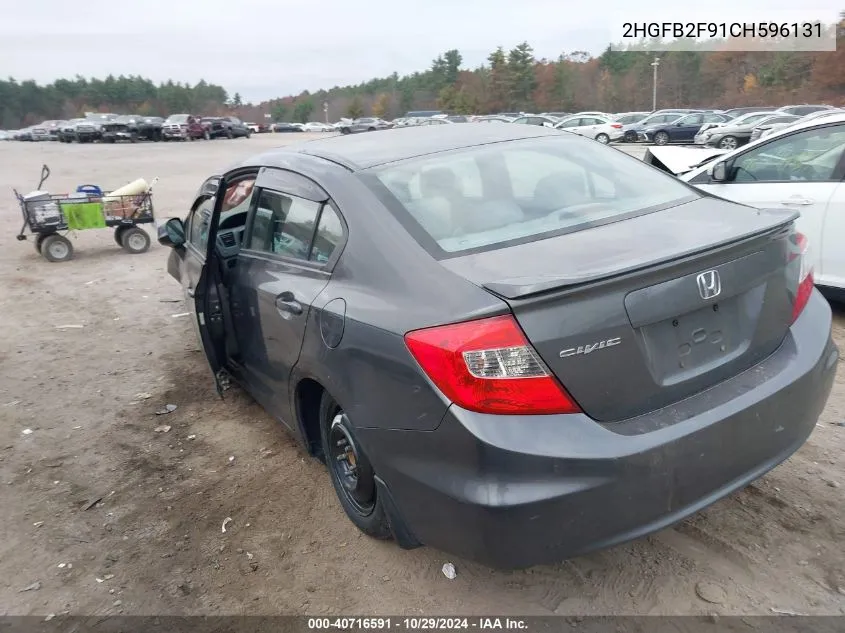 2012 Honda Civic Ex-L VIN: 2HGFB2F91CH596131 Lot: 40716591