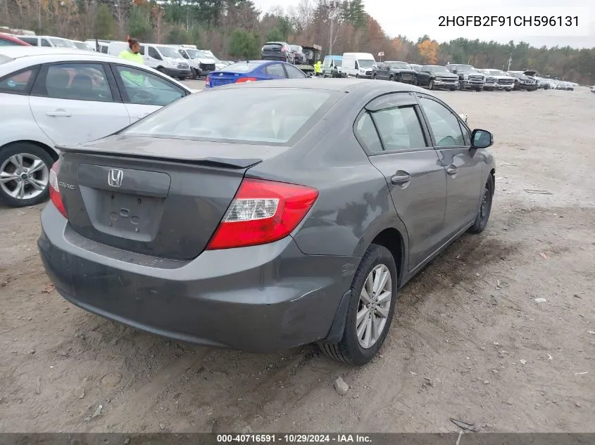 2012 Honda Civic Ex-L VIN: 2HGFB2F91CH596131 Lot: 40716591