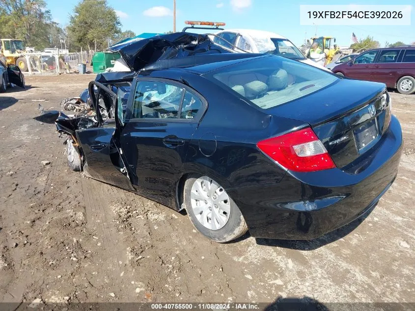 2012 Honda Civic Lx VIN: 19XFB2F54CE392026 Lot: 40755500