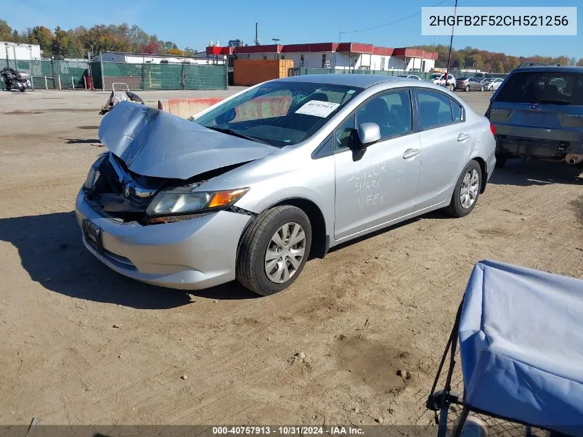 2012 Honda Civic Lx VIN: 2HGFB2F52CH521256 Lot: 40757913