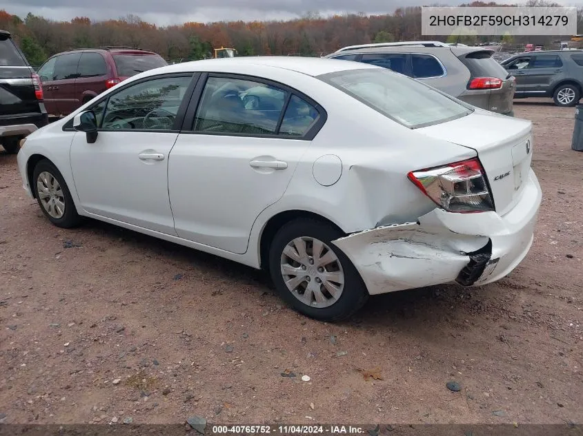 2HGFB2F59CH314279 2012 Honda Civic Lx