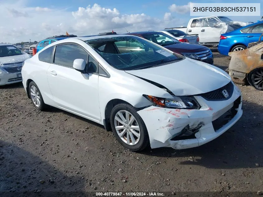 2HGFG3B83CH537151 2012 Honda Civic Ex