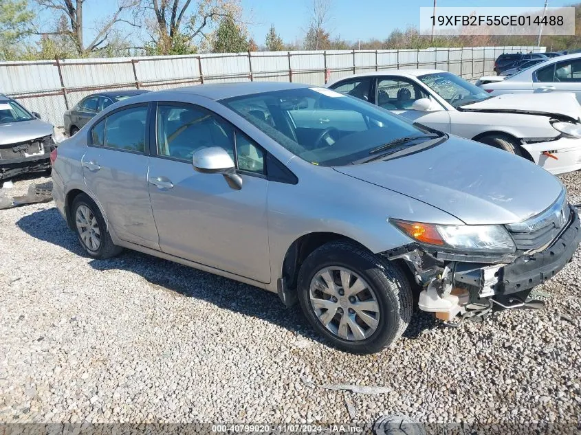 2012 Honda Civic Lx VIN: 19XFB2F55CE014488 Lot: 40799020