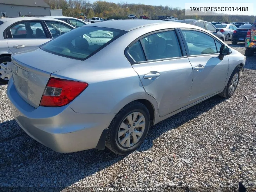 2012 Honda Civic Lx VIN: 19XFB2F55CE014488 Lot: 40799020