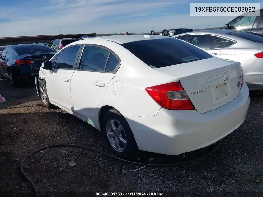 2012 Honda Civic Sdn Cng/Natural Gas VIN: 19XFB5F50CE003092 Lot: 40801750