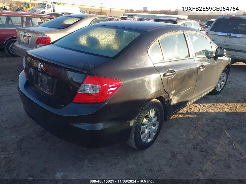 2012 Honda Civic Lx VIN: 19XFB2E59CE064764 Lot: 40815921