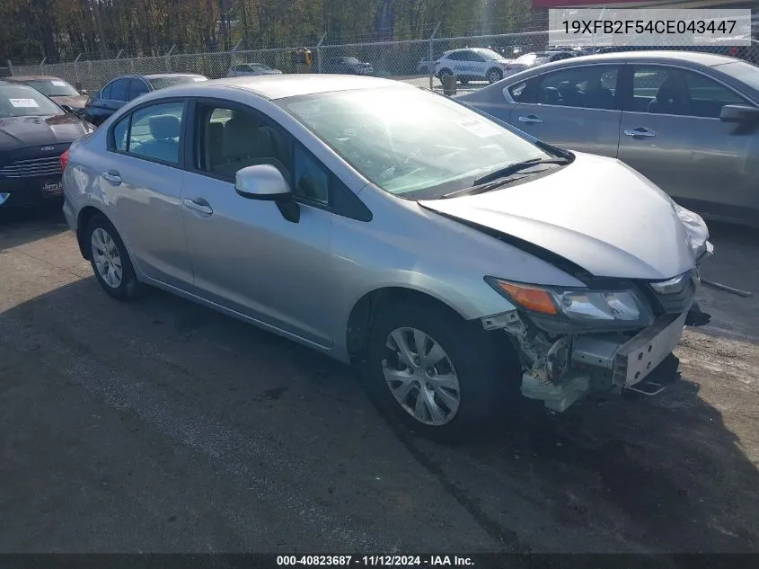 2012 Honda Civic Lx VIN: 19XFB2F54CE043447 Lot: 40823687