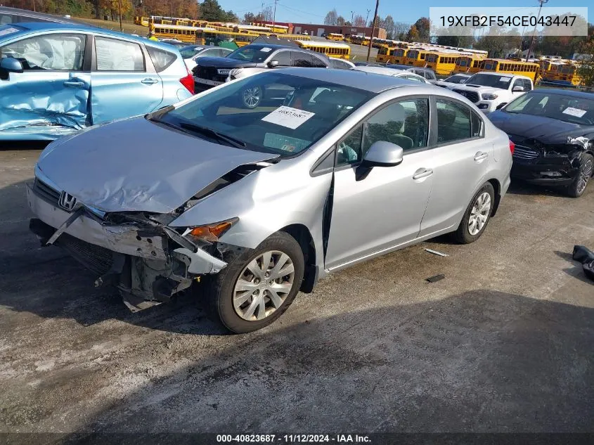 2012 Honda Civic Lx VIN: 19XFB2F54CE043447 Lot: 40823687