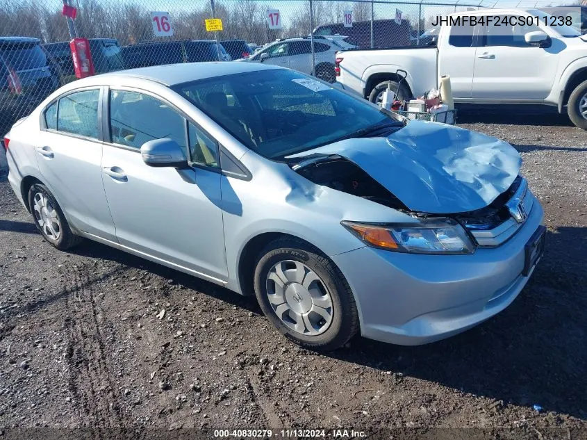 2012 Honda Civic Hybrid VIN: JHMFB4F24CS011238 Lot: 40830279