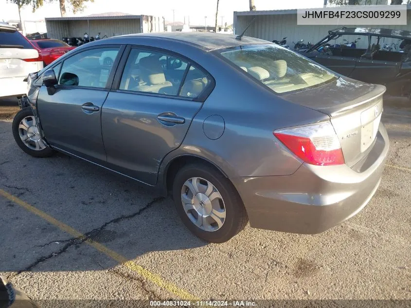 2012 Honda Civic Hybrid VIN: JHMFB4F23CS009299 Lot: 40831024