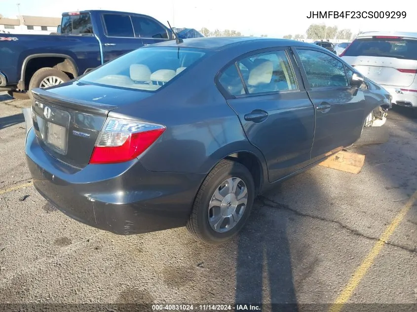 2012 Honda Civic Hybrid VIN: JHMFB4F23CS009299 Lot: 40831024