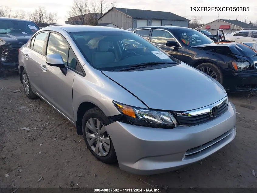 2012 Honda Civic Lx VIN: 19XFB2F5XCE050385 Lot: 40837502