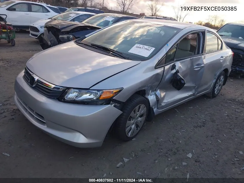 2012 Honda Civic Lx VIN: 19XFB2F5XCE050385 Lot: 40837502