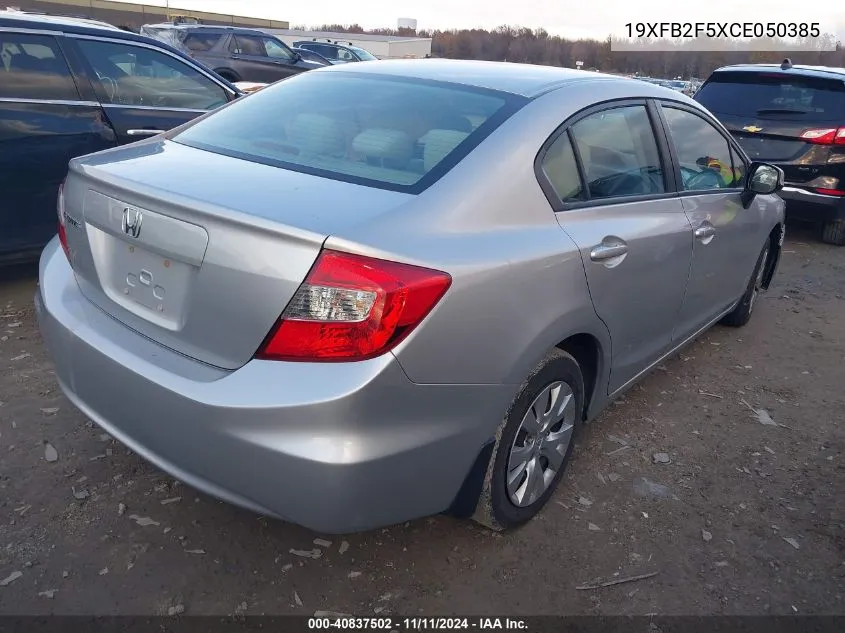 2012 Honda Civic Lx VIN: 19XFB2F5XCE050385 Lot: 40837502