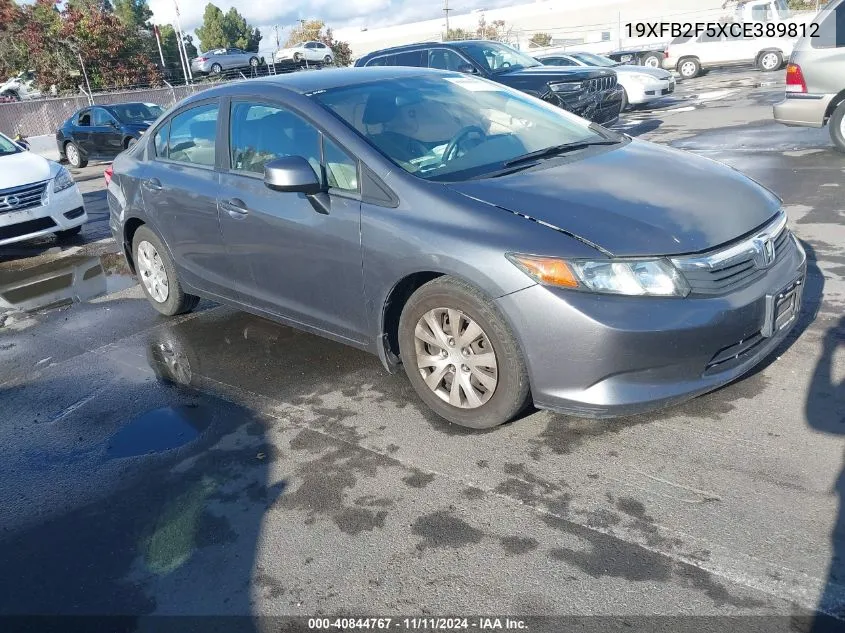 2012 Honda Civic Lx VIN: 19XFB2F5XCE389812 Lot: 40844767