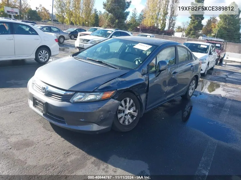 2012 Honda Civic Lx VIN: 19XFB2F5XCE389812 Lot: 40844767