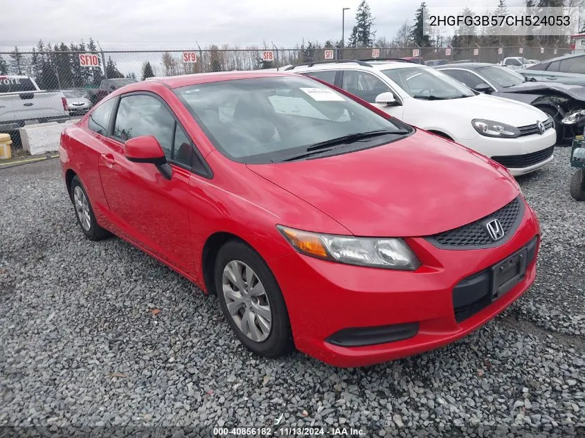 2012 Honda Civic Lx VIN: 2HGFG3B57CH524053 Lot: 40856182