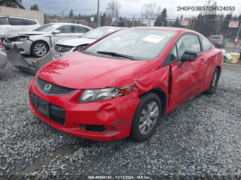 2012 Honda Civic Lx VIN: 2HGFG3B57CH524053 Lot: 40856182