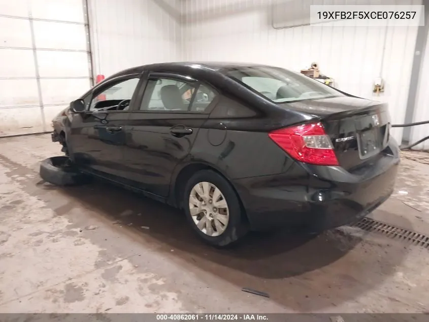 2012 Honda Civic Lx VIN: 19XFB2F5XCE076257 Lot: 40862061