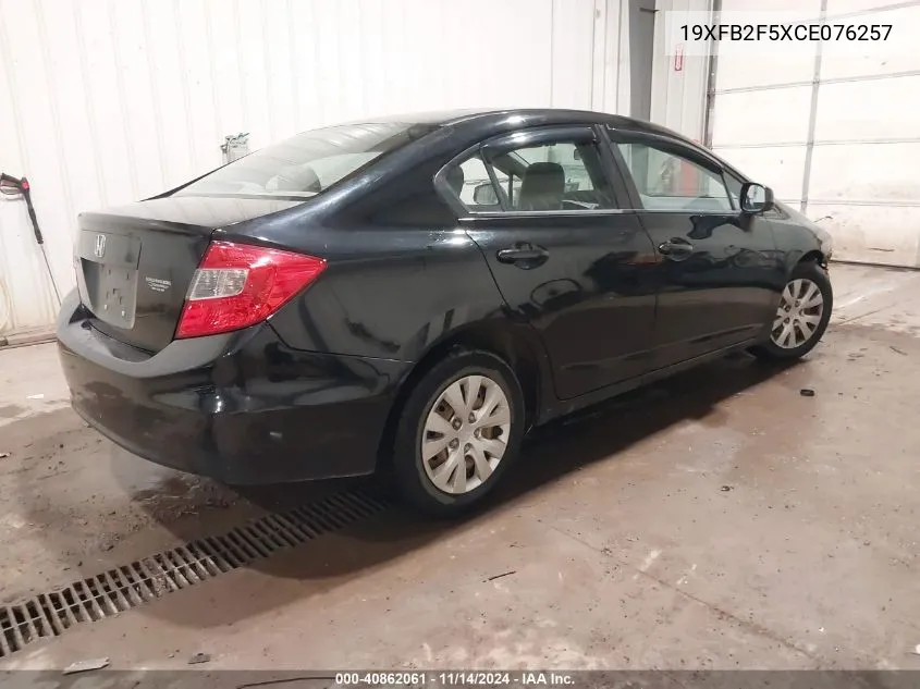 2012 Honda Civic Lx VIN: 19XFB2F5XCE076257 Lot: 40862061