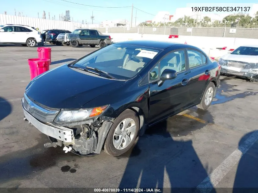 2012 Honda Civic Lx VIN: 19XFB2F58CE347137 Lot: 40878839