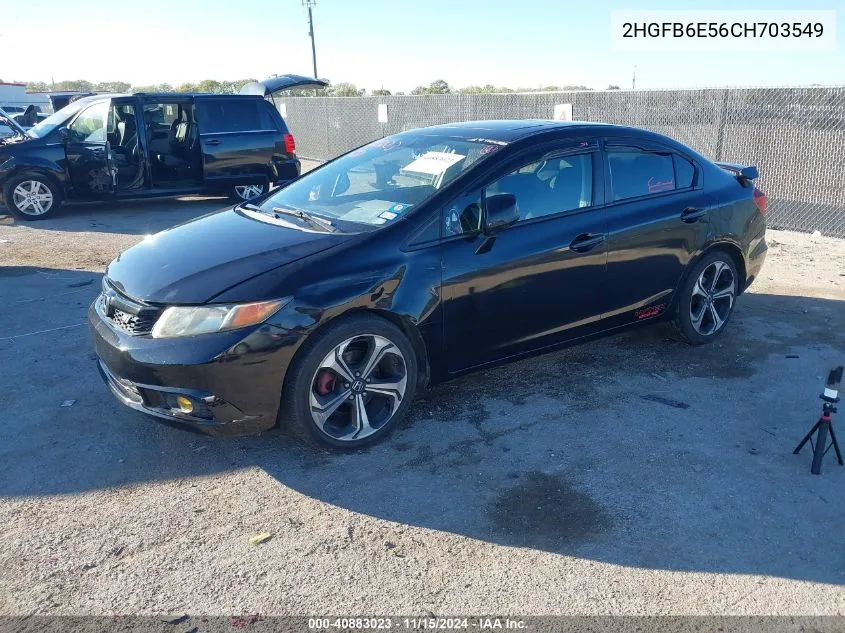 2012 Honda Civic Si VIN: 2HGFB6E56CH703549 Lot: 40883023