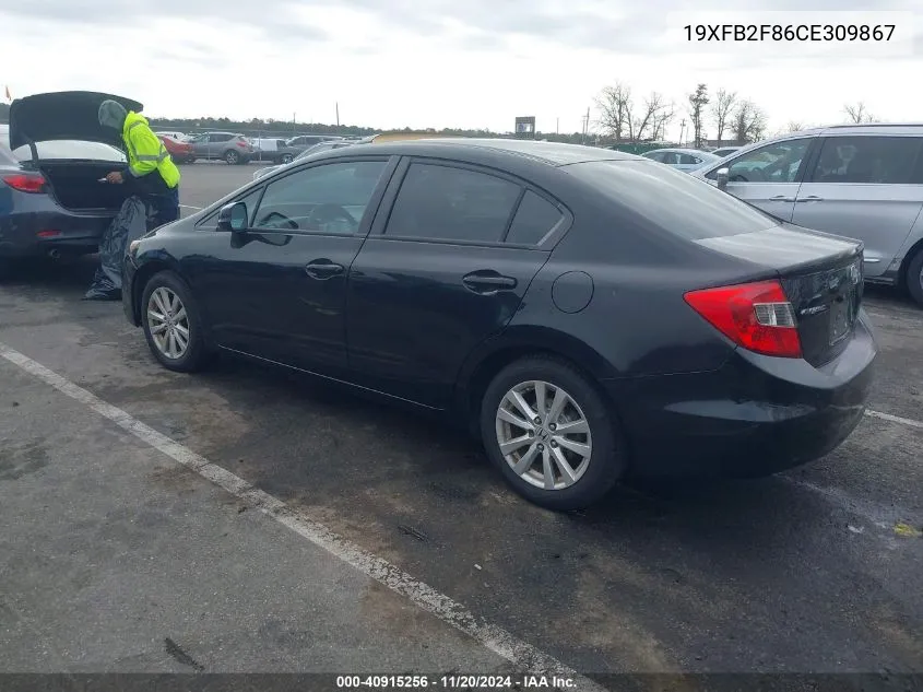 2012 Honda Civic Ex VIN: 19XFB2F86CE309867 Lot: 40915256