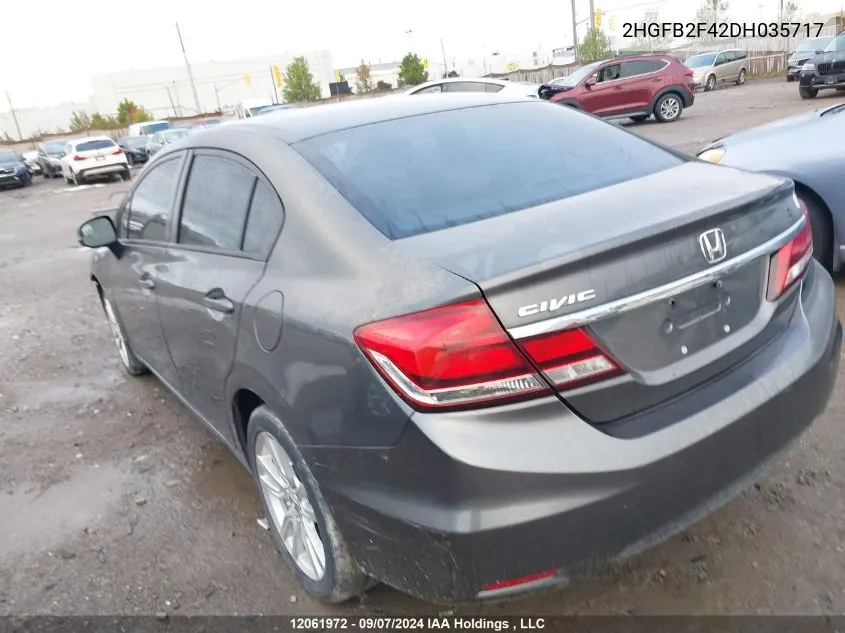 2013 Honda Civic Sdn VIN: 2HGFB2F42DH035717 Lot: 12061972